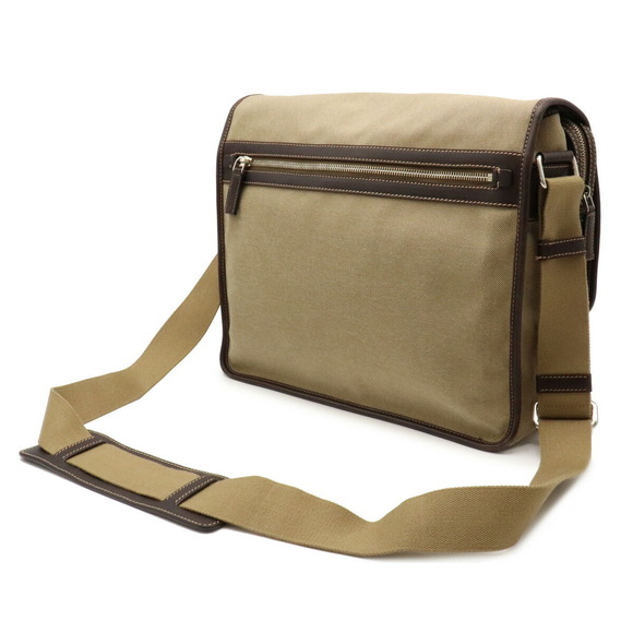 Prada Jacquard Leather Canvas Khaki Bag Brown Crossbody - Picture 1 of 8